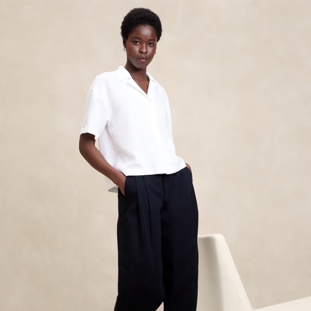 Banana Republic Linen Blend Collared Shirt Size Large